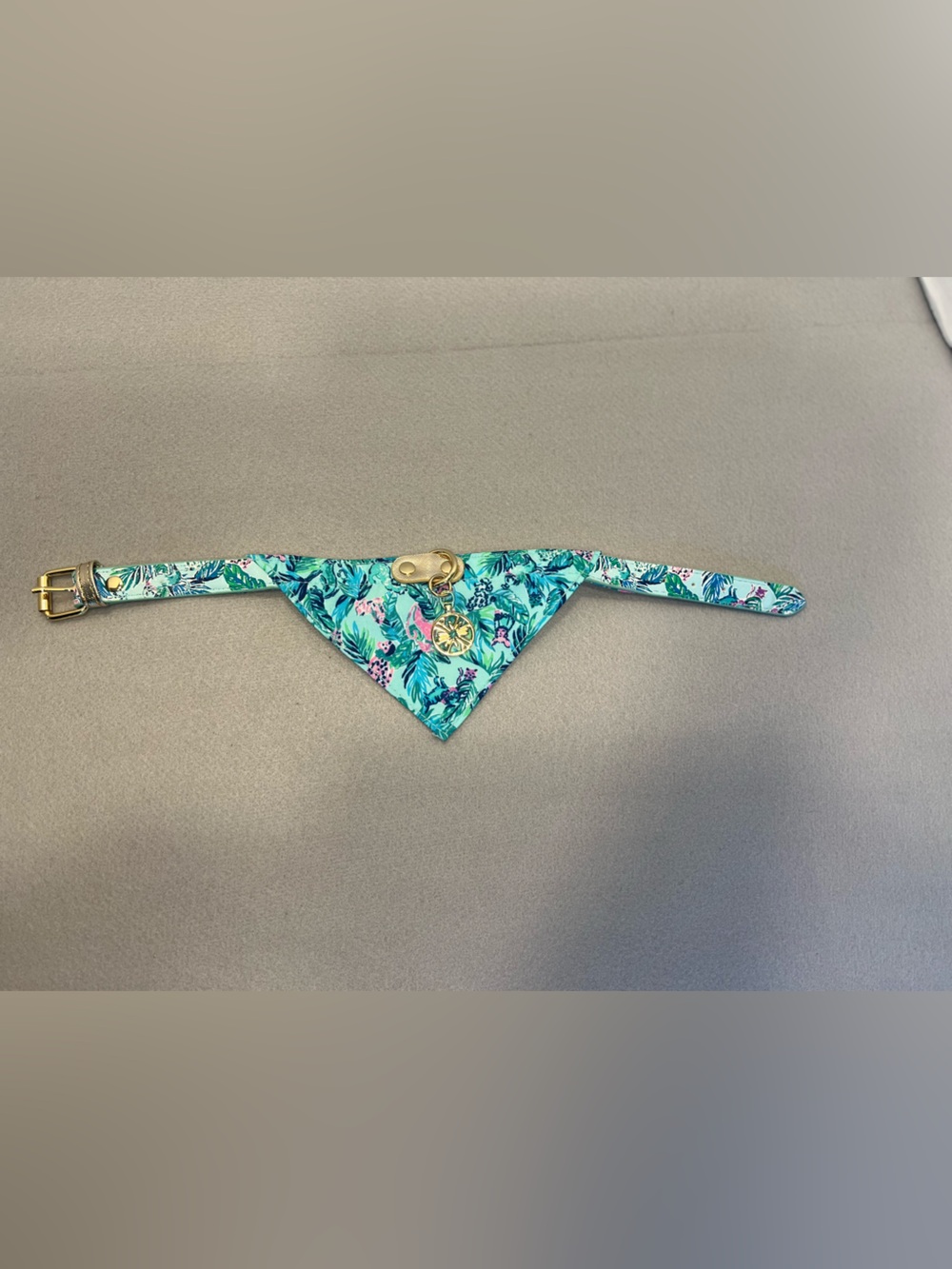 Lilly Pulitzer Dog Collar With Bandana Small/Medium Barkin Up The Palm Tree